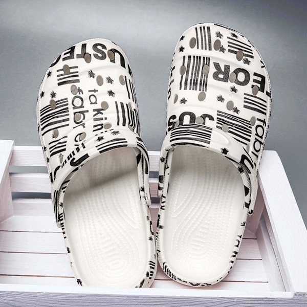 Trädgårdsskor för män och kvinnor, sommarsandaler, lätta, halkfria promenadskor, unisex, vuxna, träskor för pool, strand, trädgård, dusch White 9.75inch 11 Women/9 Men
