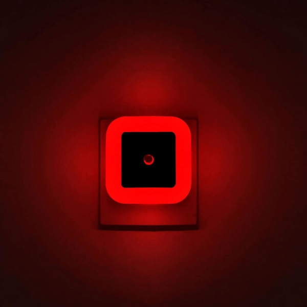 [ Pakke med 4 ] Rød nattlys, Plug in LED vegglampe med skumring til daggry sensor, Auto PÅ/AV - Perfekt for soverom, barn og barnerom