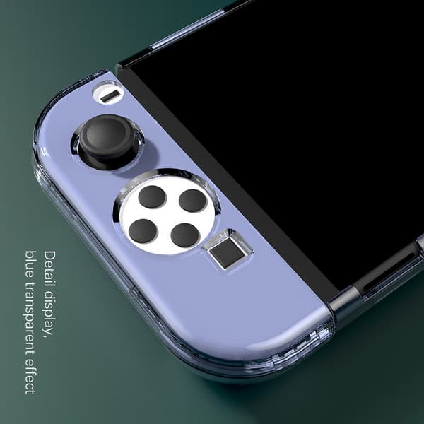 Beskyttelsesetui til Nintendo Switch OLED Model 2021, Dockbart Etui med Flip Cover til Switch OLED, Krystal Etui Tilbehør