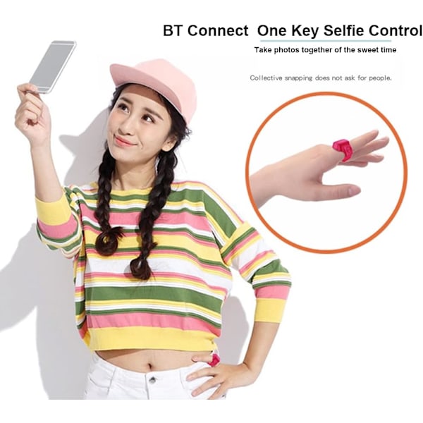 Laddningsbar Bluetooth 5.1 Smart Ring Selfie Fjärrkontroll för iPhone & Android Trådlös Fjärrkontroll Selfie Slutarsläpp White