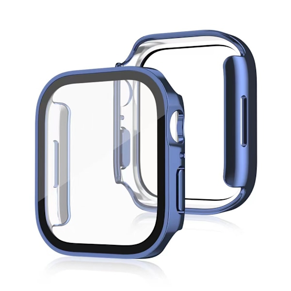 2 st Fodral för Apple Watch Series 4/5/6/SE 44mm med Härdat Glasskärm Plätering Ultra-Tunnt Stöttåligt HD Klart Film Skyddsskal