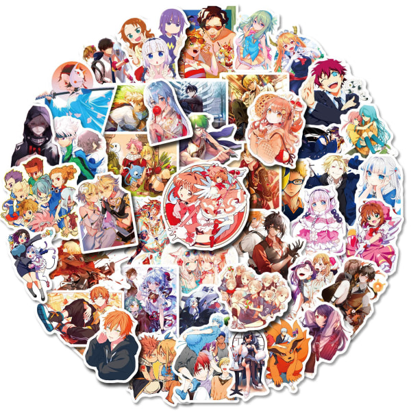 Genshin Impact Cartoon Character Stickers, set med 50, vattentät och UV-beständig, perfekt för alla dina prylar