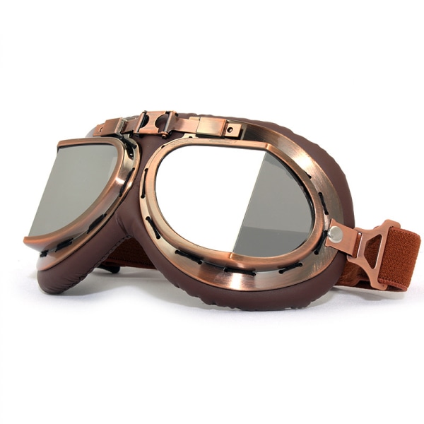 Motorcykelglasögon Vintage Pilot Style Cruiser Scooter Goggle Outdoor Sand Goggles Bike Racer Cruiser Glasögon för halvhjälm