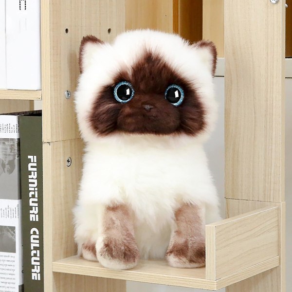 Plysch Siamese Cat Dolls Gosedjur Leksaker Simulering Siamese Cat Cu