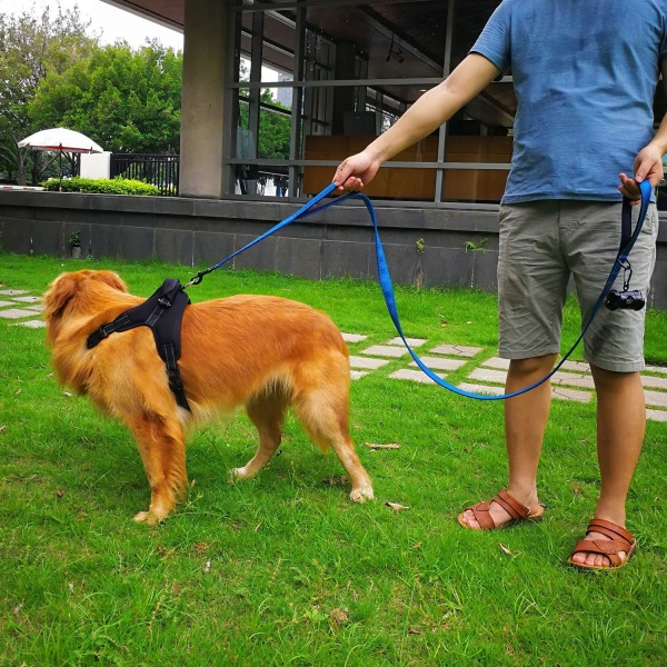 5FT Hundekobbel, Tungt Tau Kobbel med Dobbel Dual Myk Polstret Håndtak - Kjæledyr Treningsbånd med Reflekterende Belte for Trafikkontroll Sikkerhet