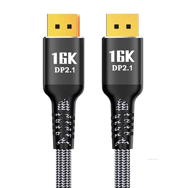 2m-DisplayPort 2.1 16K@30Hz 10K@60Hz Displaykabel til professionel gaming og videoredigering Stærk kompatibilitet