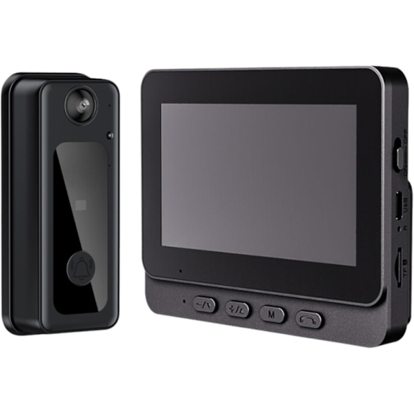 Trådløs videodørklokke - Video Intercom System Smart WiFi videodørklokke med 4,3 tommer 1080P HD-skærm/nattesyn / 170° synsvinkel