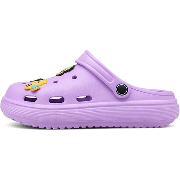 Dam trädgårdsskor sommar lätta träskor sandaler halkfria slides duschtofflor inomhus utomhus Purple 9inch 8