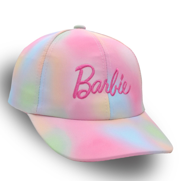 Barbie keps för flickor | Barn Tonåringar Rosa Blå Tie Dye Broderad Logotyp Snapback Hatt | Mjuk Krona med Topp