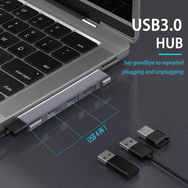 USB Hub 4 porte Multi USB Port Expander Bærbar Data USB Splitter USB Forlængeradapter til Bærbar computer