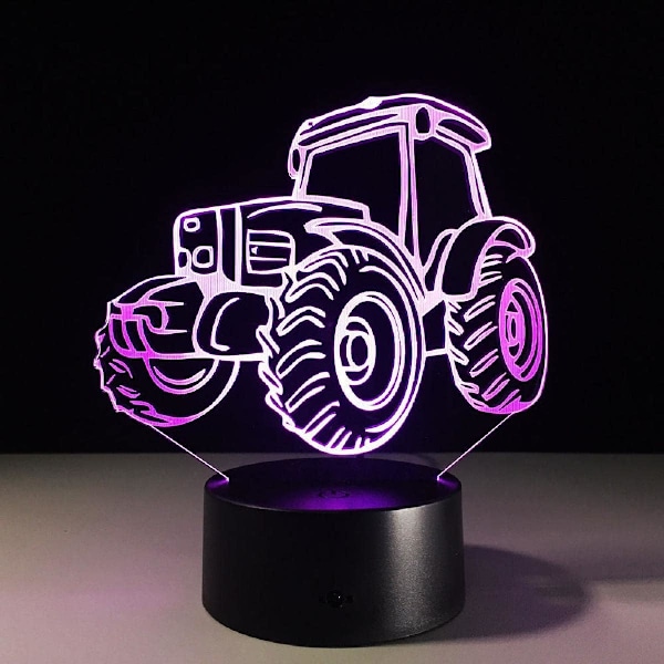 3D Stereoskopisk Effekt Illusion Nattlampa 7 Färgväxlande LED Skrivbordslampa Touch Switch Rum Dekoration Present Tillbehör