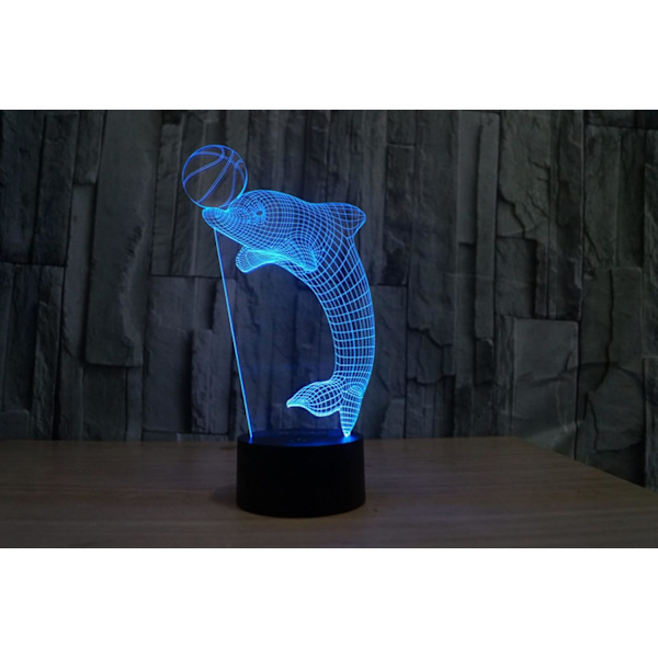 3D Delfin Fjärrkontroll 16 Färger Nattlampor Illusion Akryl LED Bord Sänglampa Barn Sovrum Skrivbords Dekoration Födelsedagspresenter Leksak för Barn