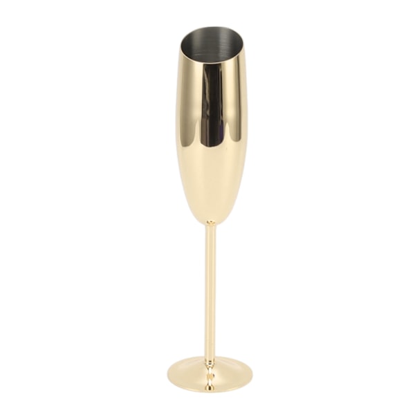 Rustfrit og misfarvningsresistent metalgoblet med skrå mund, rustfrit stålglas til champagne til fest, fest, hjem, belagt Gold