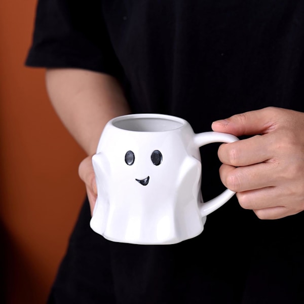 Nyhetsspennende Spøkelseskopp 3D Søt Keramikk Kaffekopp Perfekt for Bursdag Hvit Elefant Gaver til Kaffe Melk Te Elsker White