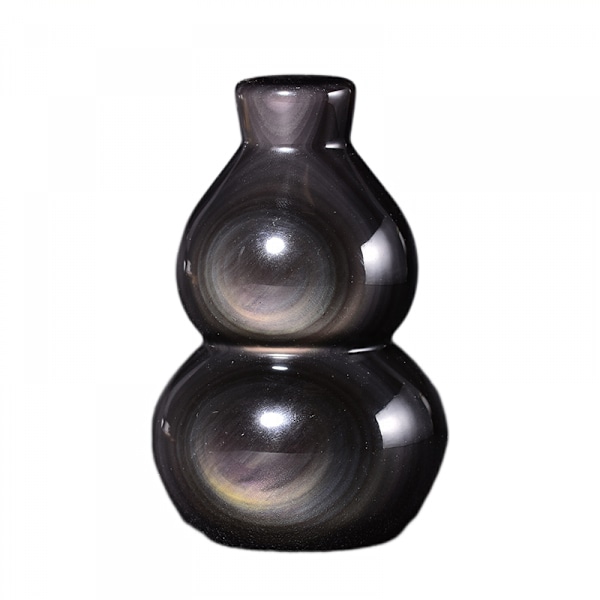 Naturlig svart obsidian kalebass - Anti negativ Chi-staty