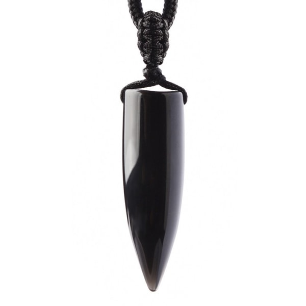 Ädelstenshänge Spetsiga Reiki Chakra Beaded Pendant Halsbandskedja (Svart Obsidian)
