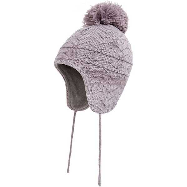 3-delad vinterset med mössa, halsduk och vantar för barn 1-3 år, flickor och pojkar, varm stickad mössa med öronlappar i fleece
