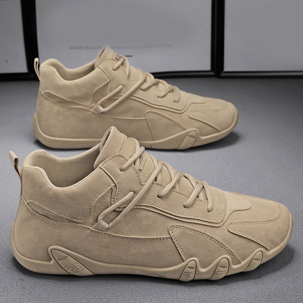 Herr Sportskor Casual Lätt Mjuk Gummisula Herr Mode Sneakers för Vinterlöpning Promenader Khaki 42