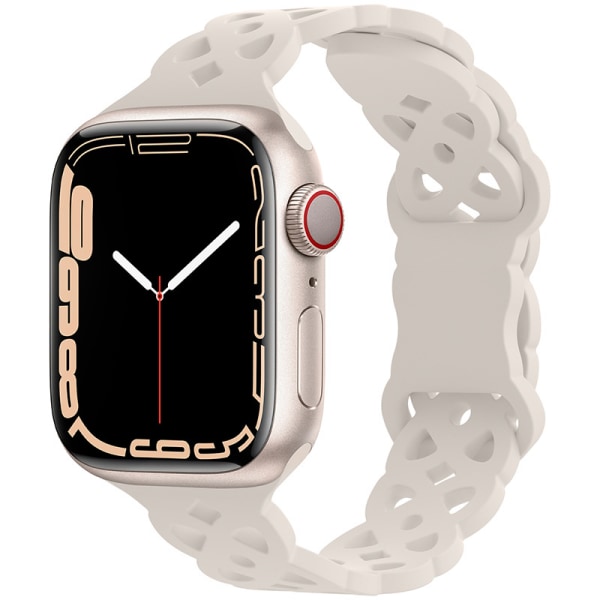 2 st. Silikonband kompatibelt med Apple Watch 38/40/41 mm ihåligt iWatch Sportarmband för iWatch Series 8 SE 7 6 5 4 3 2 1