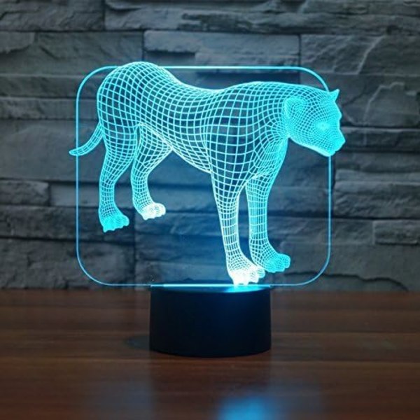 3D Leopardskelett Handskar Fjärrkontroll 16 Färger Nattlampor Illusion Akryl LED Bord Sängbordlampa Barn Sovrum Skrivbordsdekoration Födelsedagspresenter Leksak