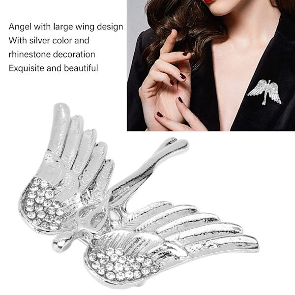 Engel Brosche Pin Legering Rhinestone Krave Pin Frakke Sweater Dekorative Tilbehør Sliver