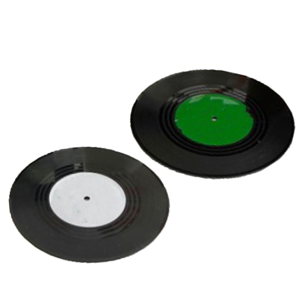 2 stk Retro Vinyl Plate Underlag - Morsomme og unike plateunderlag for drikkevarer, barer og kaffe