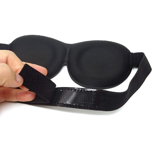 3D Rolig Ögonmask Mjuk Sovmask med Justerbart Huvudband för Resor, Spel, Fest, Vila, Sömn, etc (för Män) Svart