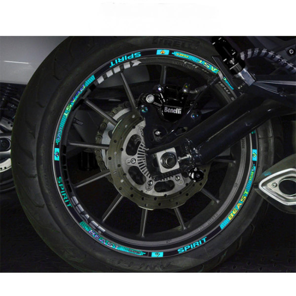 Motorcycle wheel sticker is applicable to Kawasaki Ninja400 tire rim sticker Electric vehicle N1S wheel hub decal-L6 green 17 inch 1.5CM