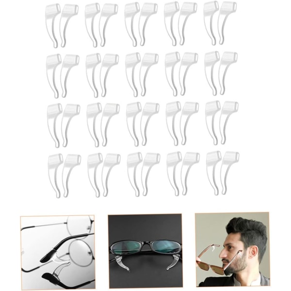 WJ 12 par Anti-Cover Glasögon Dryckesglasögon Glasögonhållare Glasögonhållare Örongrepp Bärbar Silica Gel Glasögonkrok C