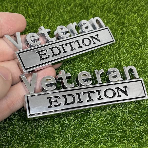 2Pack Veteran Edition Auton Tarra Embleemi 3D Kirjaimet Merkki Ulko Auton Kuorma-auton Tarrat, Hauskat Kirjaimet Tarrat Sopivat Ajoneuvoon, Kuorma-autoon, SUV:hen, Oven Koristeluun