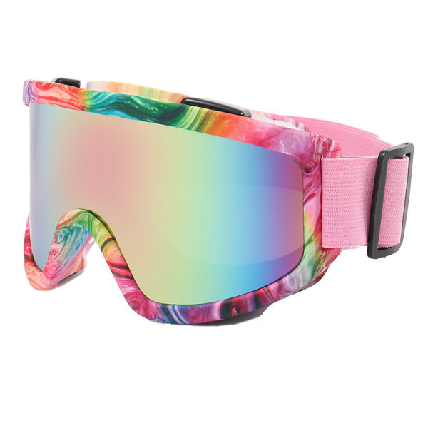 Ny stil fjellklatring sportsbriller Outdoor 3048-2 Vindtette briller Mannlige og kvinnelige voksne skibriller (rosa film)