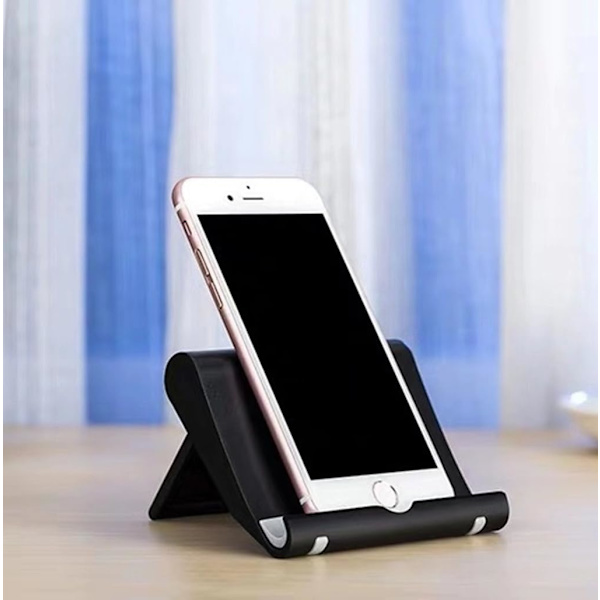 Mobiltelefonholder til skrivebord 2-pak Mobiltelefonholdere Desktop Tablet Stand, Foldbar telefonholder Universal justerbar Tablet Stand til skrivebord Black 2 PCS