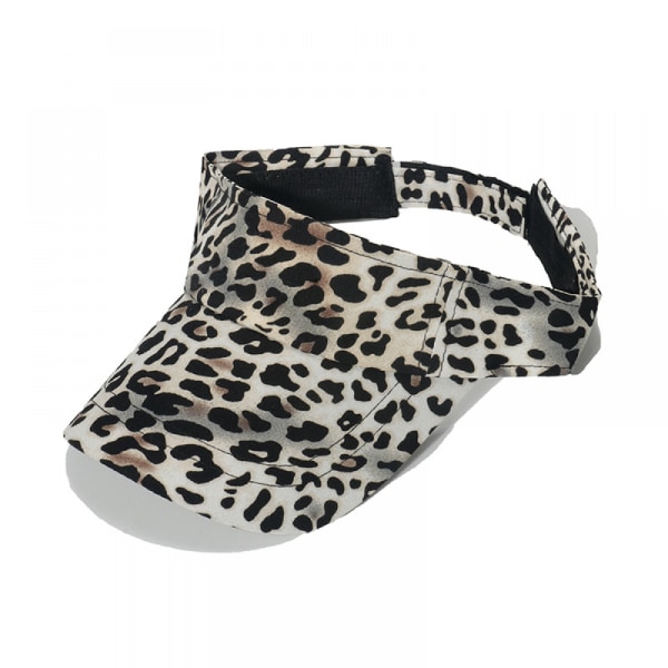 Unisex Leopard Print Solskjerm Hat Justerbar Baseball Cap Tom Golf Tennis Visor for Utendørs Sport Sommer Strand（Hvit）