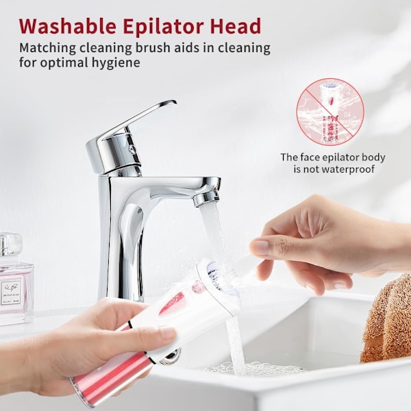 Epilator til hårfjerning til kvinder - bærbar epilator - Glamorous Skin Epilator til ansigt - Elektrisk Smooth Glide Epilator med LED-koldt lys