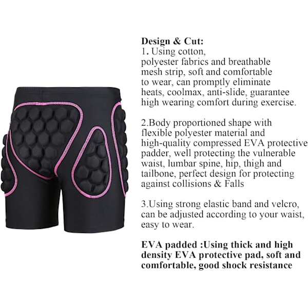 Vadderade Shorts för Snowboard, Skidåkning för Kvinnor och Män, Skridsko-Bakdelsskydd, Stötdämpande Byxor Shorts Höftskydd M