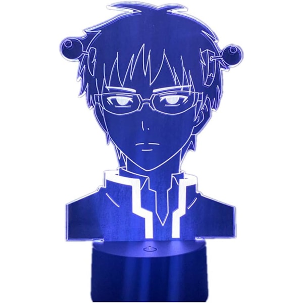 Anime Lys The Disastrous Life of Saiki K LED nattlys for barnerom dekorasjon Fargerikt nattlys Anime gave Berøringskontroll 3D lampe Saiki Kusu