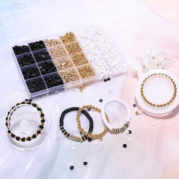 Armbandssats vänskap guld pärlor lera pärlor smycken och armbandssats för tonårsflickor charm armbandssats med bokstavspärlsats för Multicolour3