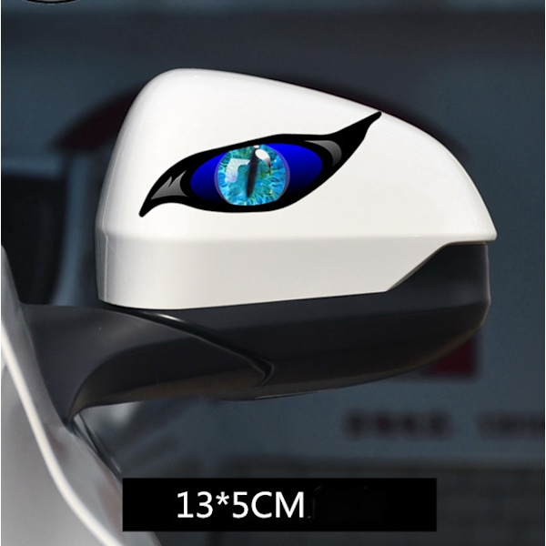 2 paria Evil Eyes -silmäparia vihreästä vinyylistä valmistettuja auto- ja moottoripyöräkypärän tarroja