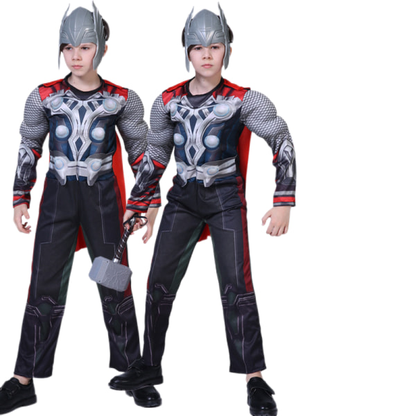 Halloween muskelkostyme Cosplay barnekostyme Avengers Anime-kostyme (Muskel Thor + Maske) S