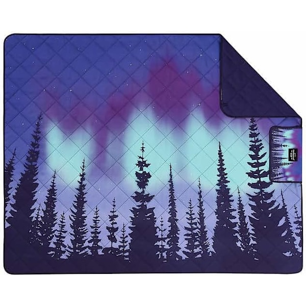 Bärbar Picknickfilt (152cm x 183cm) - Vikbar & Sandtät Strand- & Campingfilt - Med Bärrem (Stjärnor)