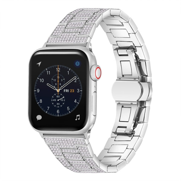 Kompatibel med Apple Watch 40/41 mm, Bling Diamond Rhinestone metallrem for iWatch SE Series 8 7 6 5 4