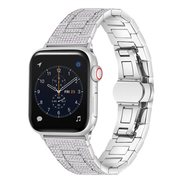 Yhteensopiva Apple Watch 40/41 mm:n kanssa, Naisten Bling Diamond Rhinestone Metallihihna iWatch SE -sarjoille 8 7 6 5 4