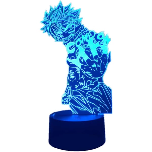 LED Lys Anime Fairy Tail Manga Natsu Dragneel Figur 3D Nattelys for Soveromsinnredning Optisk Illusjon Lampe Rom Bordlampe Barn Gave