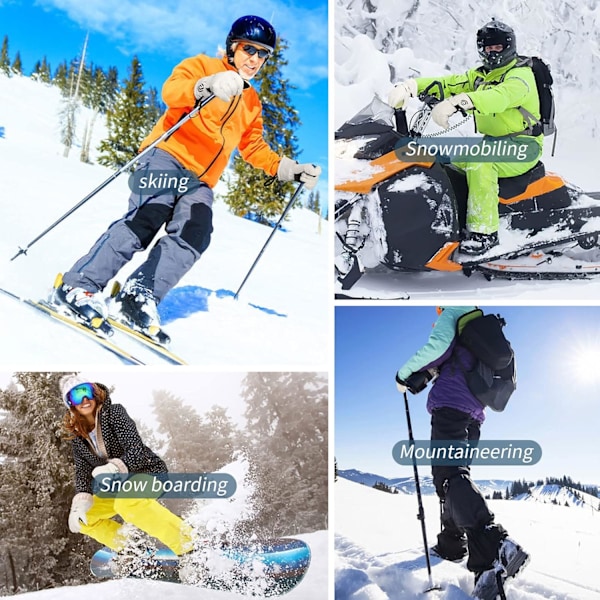 Skihandsker til mænd og kvinder - Vandtætte, vindtætte, touchscreen-kompatible, snowboardhandsker, varme vinterhandsker med håndledsstropper til koldt vejr (M)