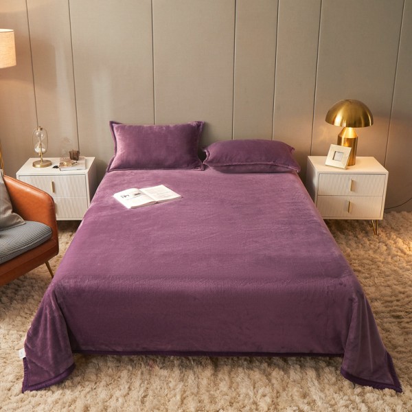 Blød fleece tæppe super blødt hyggeligt sengetæppe dark purple 200*230 cm