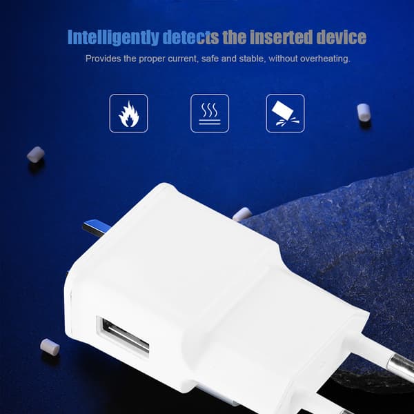 Mini strømadapterplugg hvit enkeltport USB vegg hurtigladerplugg