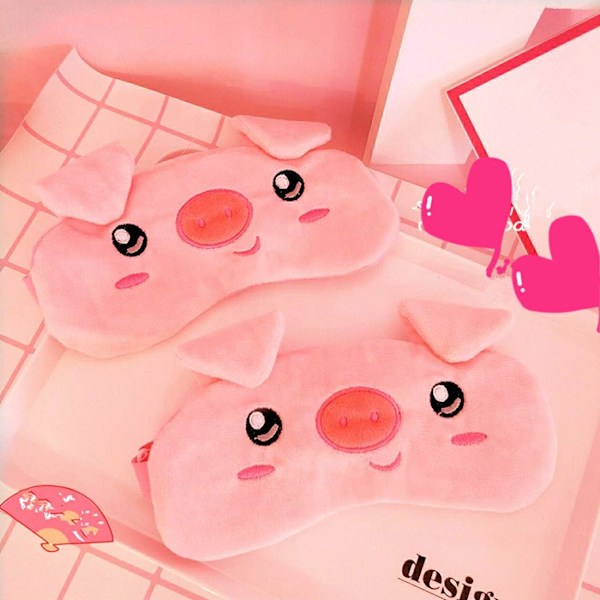 Söt Djur Nyhet Rosa Gris Ögonmask för Sömn Gris Sovmask Ögonmask för Sovande Kvinnor