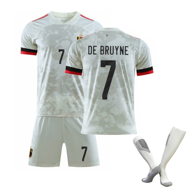 Euro 2021 Belgia Vieras  Lapset Aikuiset Jalkapallo Jalkapallopaita Trainin Paita Puku No.7 DE BRUYNE S