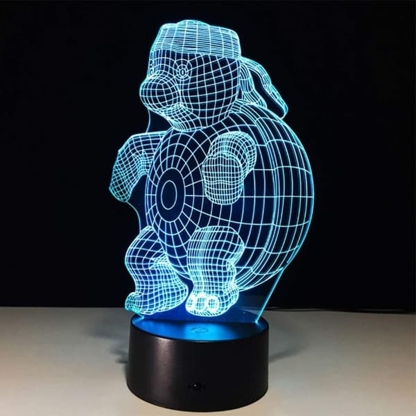 Illusjon LED nattlys 3D nattlys LED illusjon skilpaddeform nattlys illusjon LED nattlys
