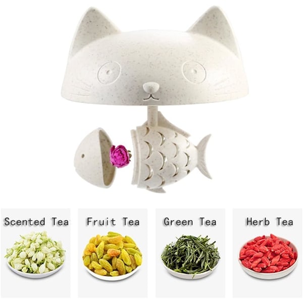 Sød Kat Glaskop Te Kande Med Fisk Te Infuser Si Filter
